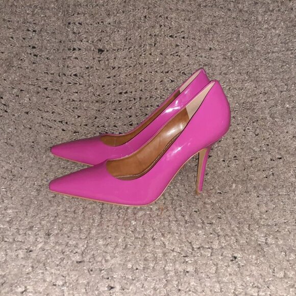 L'INTERVALLE-Bright Pink Patent Leather Stiletto Pumps-Stunning!-Sz 10-Near Mint - Picture 2 of 7